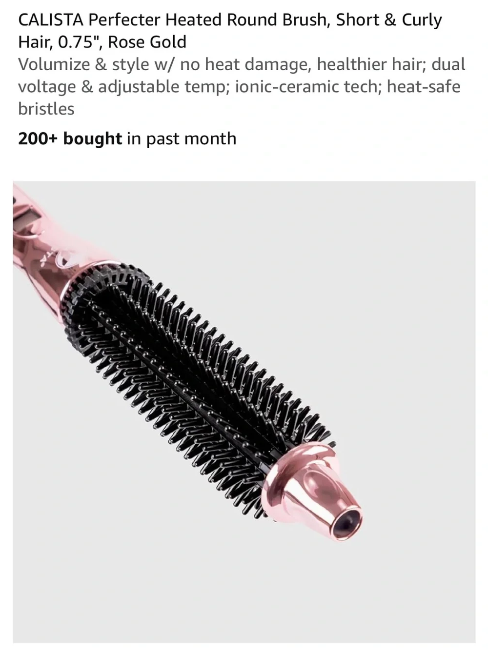 NEW Calista Perfecter Heated Round Brush - 0.75” - Rose Gold